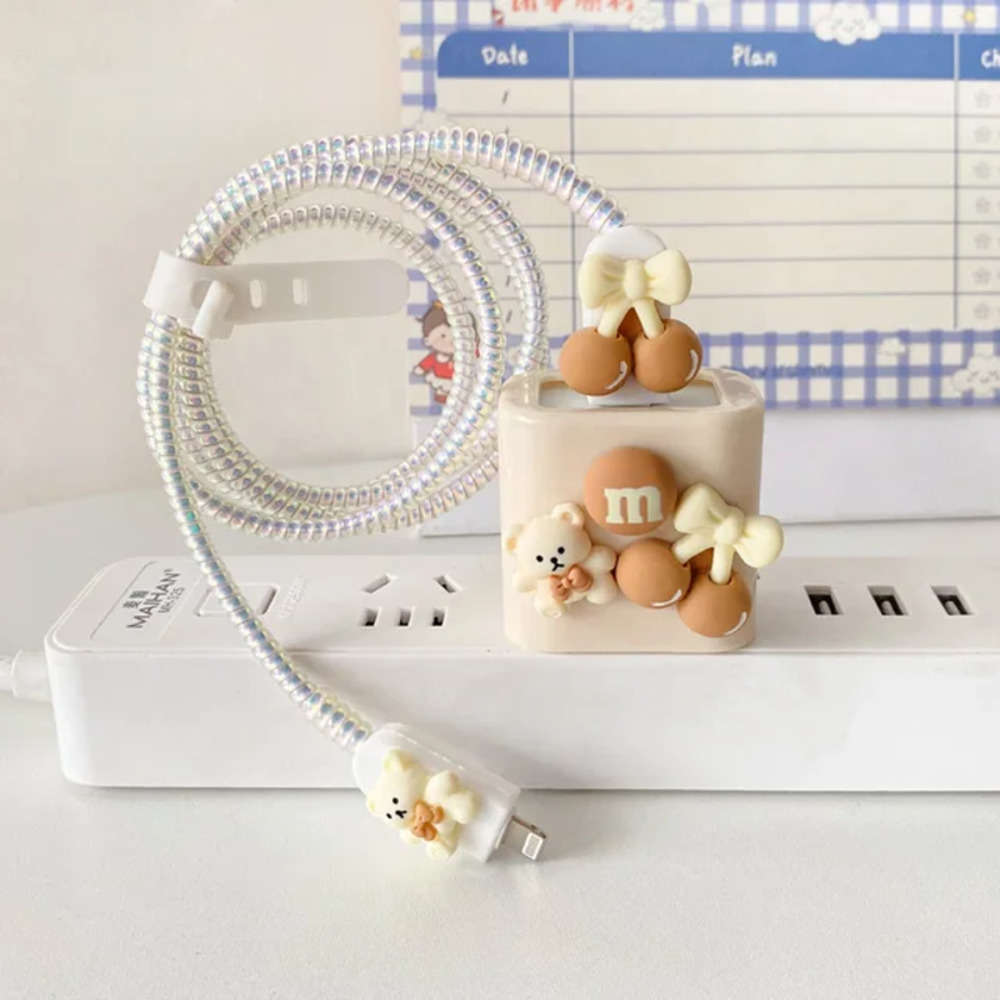 Cherry Bear Chocolate iPhone Charger Protector P25